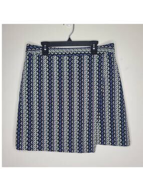 Limited blue striped faux wrap skirt - 6